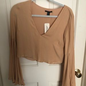 Long sleeve V Neck crop top